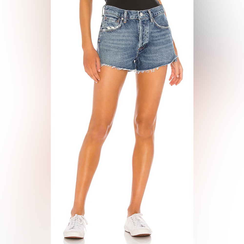 Agolde Parker Vintage Cutoff Denim Short in Lowkey Size 29 Organic Cotton Blue